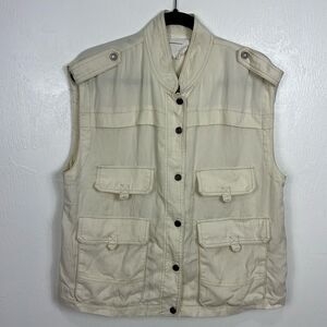 By Anthropologie Safari Outdoor Utility Vest In Cream Size M